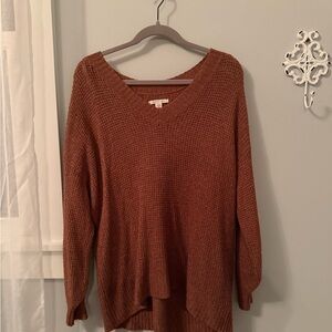 American Eagle Outfitters Warm Brown V-Neck Sweater